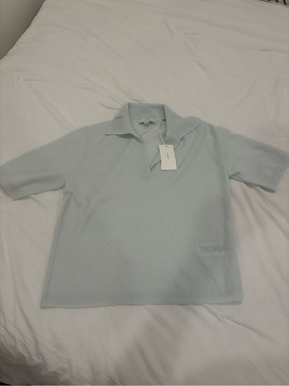 Vince Cashmere Silk Short Sleeve Top